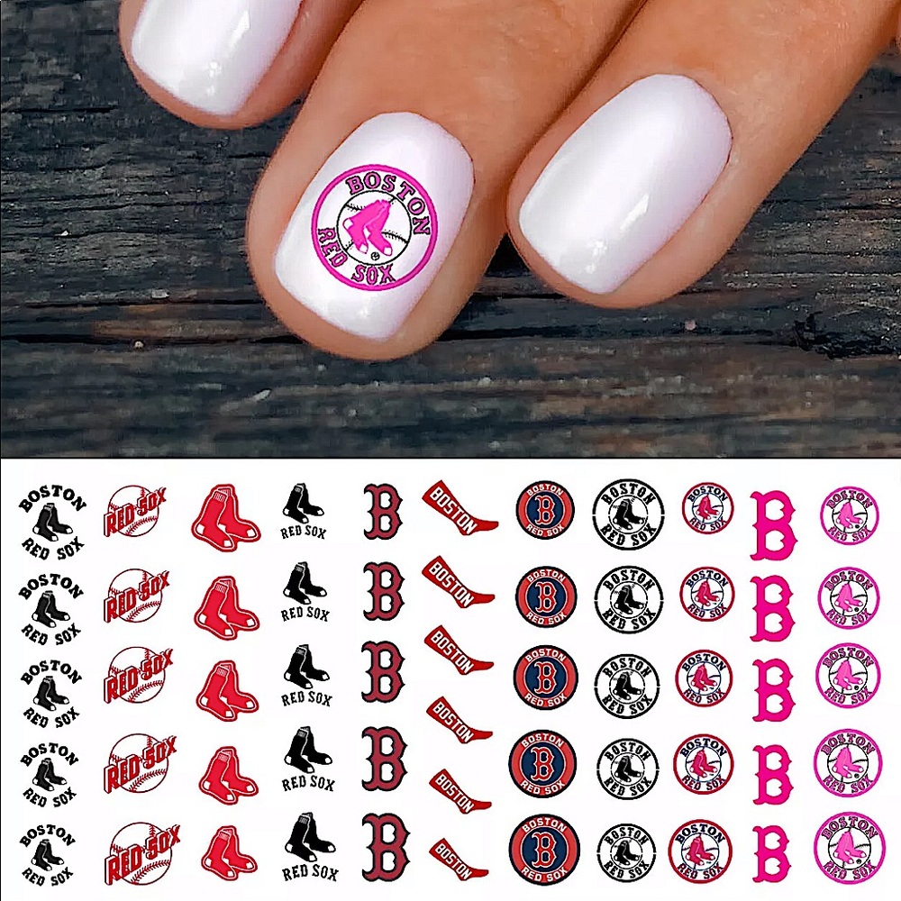 💌BO/GO$6 ⚾️ Boston Redsox Water Transfer Nail Decals